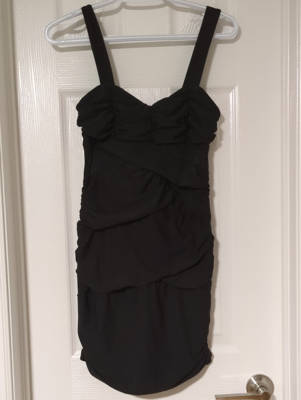 Black Ruched Sleeveless Dress